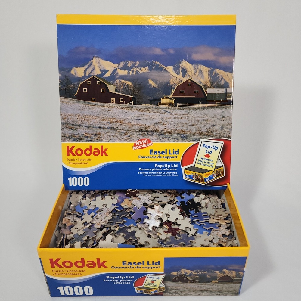 Kodak 1000 Piece Puzzle Gislason‎ Farm Matanuska Valley, AK Easel Pop-Up Lid
